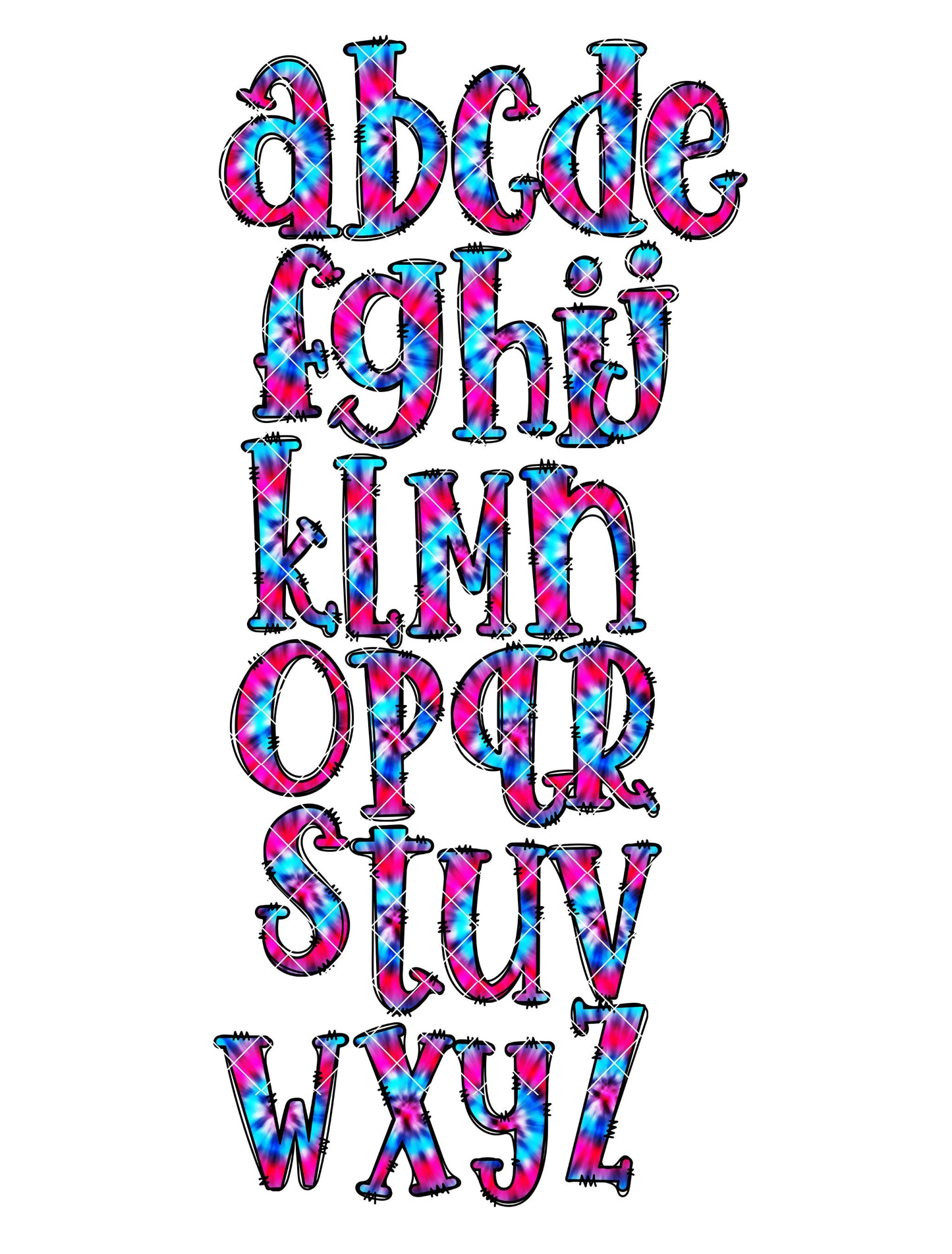 Tie Dye Doodle Letter + Matching Tumbler Template, Doodle Alphabet Font PNG, 20 oz Tumbler, Sublimation Designs, Tye Die, TieDye, TyeDie