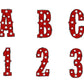 Red Marquee Lights Alphabet with Uppercase and Numbers PNG, Alphabet PNG Digital Download PNG