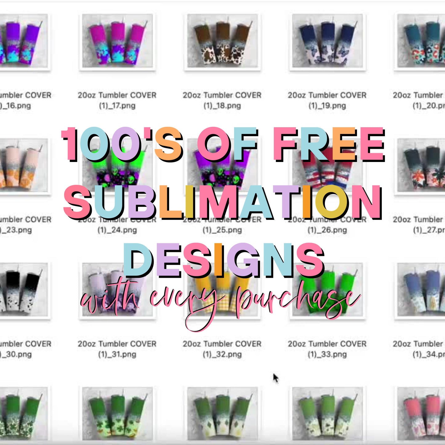 Rainbow Unicorn 20oz Sublimation Tumbler Designs, Pastel Galaxy 9.2 x 8.3” Straight Skinny Tumbler Wrap