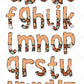 Pumkin Fall Tumbler Wrap with Matching Doodle Letter Alphabet PNG, Aesthetic Add your Own name 20oz Tumbler, Alpha Set PNG 199