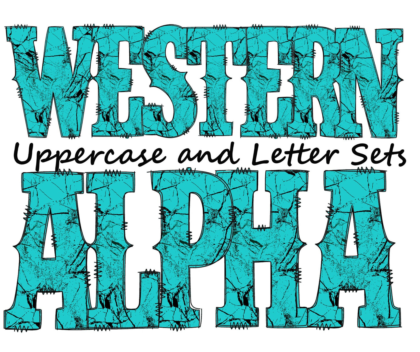 100+ MEGA BUNDLE - Western Doodle Letters! Entire Doodle Uppercase Alphabet, Numbers, Individually Saved PNG, pack, Sublimation letters