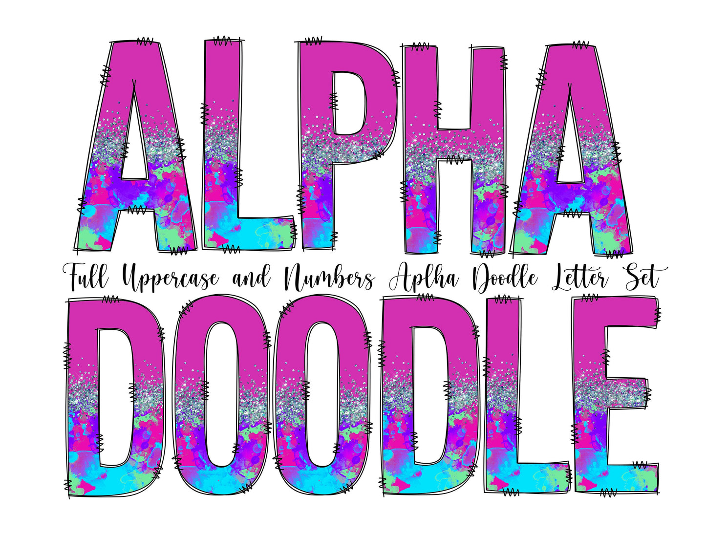 200+ MEGA BUNDLE - Doodle Letters! Uppercase & Lowercase, Entire Doodle Alphabet, Numbers, Individually Saved PNG, pack, Sublimation letters (2023-04-18 21.32.21)