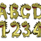 Dinosaur Doodle Letters, Dino Alphabet, Dinosaur Alphabet PNG, Entire Doodle Alphabet Uppercase Lowercase Numbers PNG