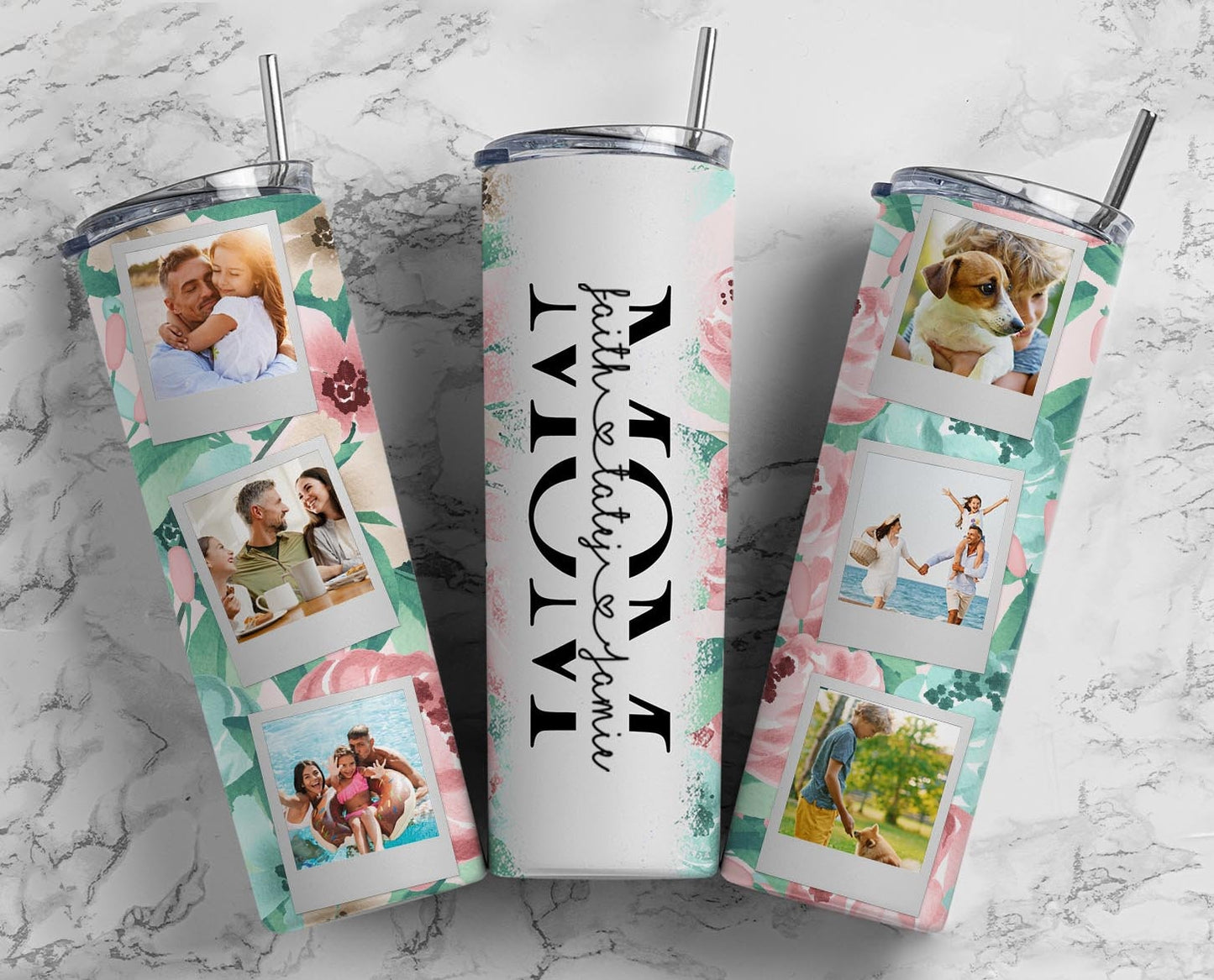 20oz Seamless Mom Split Polaroid Tumbler PATTERN 4