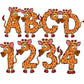 Jungle Animal Doodle Letters, Jungle Alphabet, Safari Alphabet PNG, Entire Doodle Alphabet Uppercase Lowercase Numbers PNG, Lion Tiger png