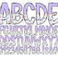 Purple Butterfly Tumbler Wrap with Matching Doodle Letter Alphabet PNG, Aesthetic Add your Own name 20oz Tumbler, Cute Alpha Set PNG 182