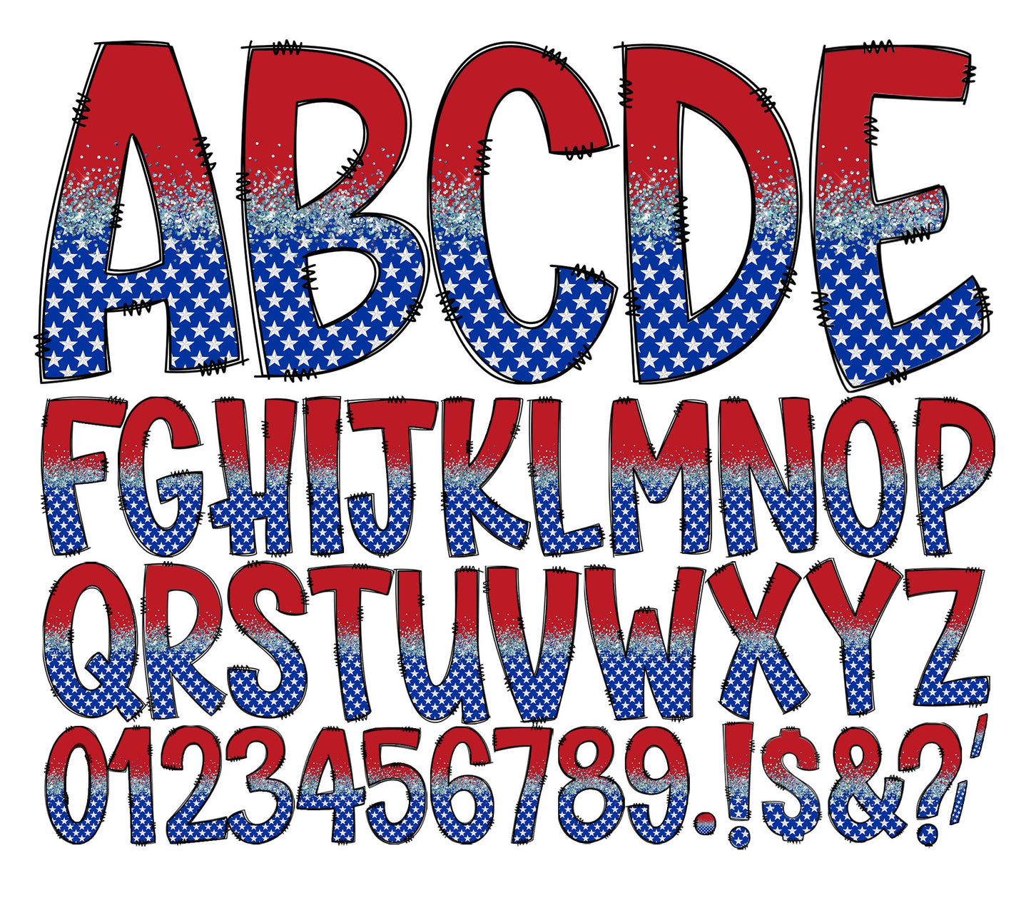 200+ MEGA BUNDLE - Doodle Letters! Uppercase & Lowercase, Entire Doodle Alphabet, Numbers, Individually Saved PNG, pack, Sublimation letters