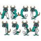 Monster Doodle Letters, Monster Alphabet, Monster Alphabet PNG, Entire Doodle Alphabet Uppercase Lowercase Numbers PNG, Lion Tiger png