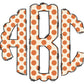 Chevron Fall Monogram Letters, Boho Sublimation PNG Elements Hand Drawn Doodle Alpha Bundle, Pumpkin Polka Dot Sublimation Font PNG Floral