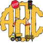 Construction Monogram Letters, Boys Truck Sublimation PNG Doodle Alpha Bundle, Construction Sublimation Font PNG Floral, Yellow and Black (2023-04-18 19.24.49)