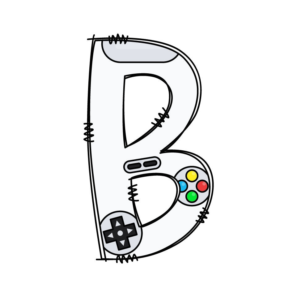 Video Game Doodle Letters, Gamer Alphabet, Gaming Alphabet PNG, Entire Doodle Alphabet Uppercase Lowercase Numbers PNG