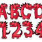 Dinosaur Doodle Letters, Dino Alphabet, Dinosaur Alphabet PNG, Entire Doodle Alphabet Uppercase Lowercase Numbers PNG