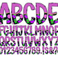 Purple Alien Tumbler Wrap with Matching Doodle Letter Alphabet PNG, Bright Fluro Add your Own name 20oz Tumbler, Alpha Set PNG 38