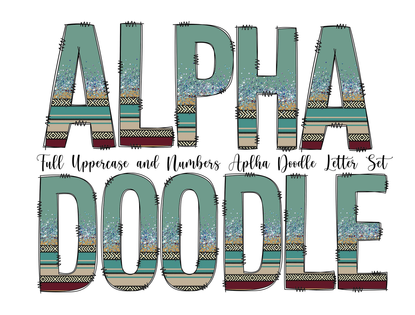 200+ MEGA BUNDLE - Doodle Letters! Uppercase & Lowercase, Entire Doodle Alphabet, Numbers, Individually Saved PNG, pack, Sublimation letters (2023-04-18 21.32.21)