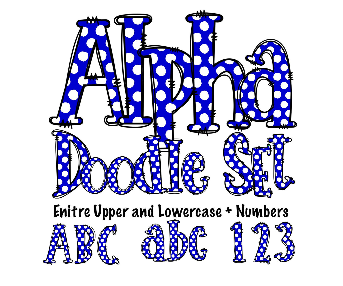 100+ MEGA BUNDLE - Polka Dot Doodle Letters! Uppercase & Lowercase, Checker Doodle Alphabet, Sublimation letters, Numbers, Sublimation PNG