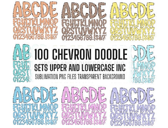 ENTIRE STORE Doodle Letters Bundle ! Get all Past and Future Doodle Letters! Uppercase & Lowercase, Doodle Alphabet Numbers, Sublimation PNG