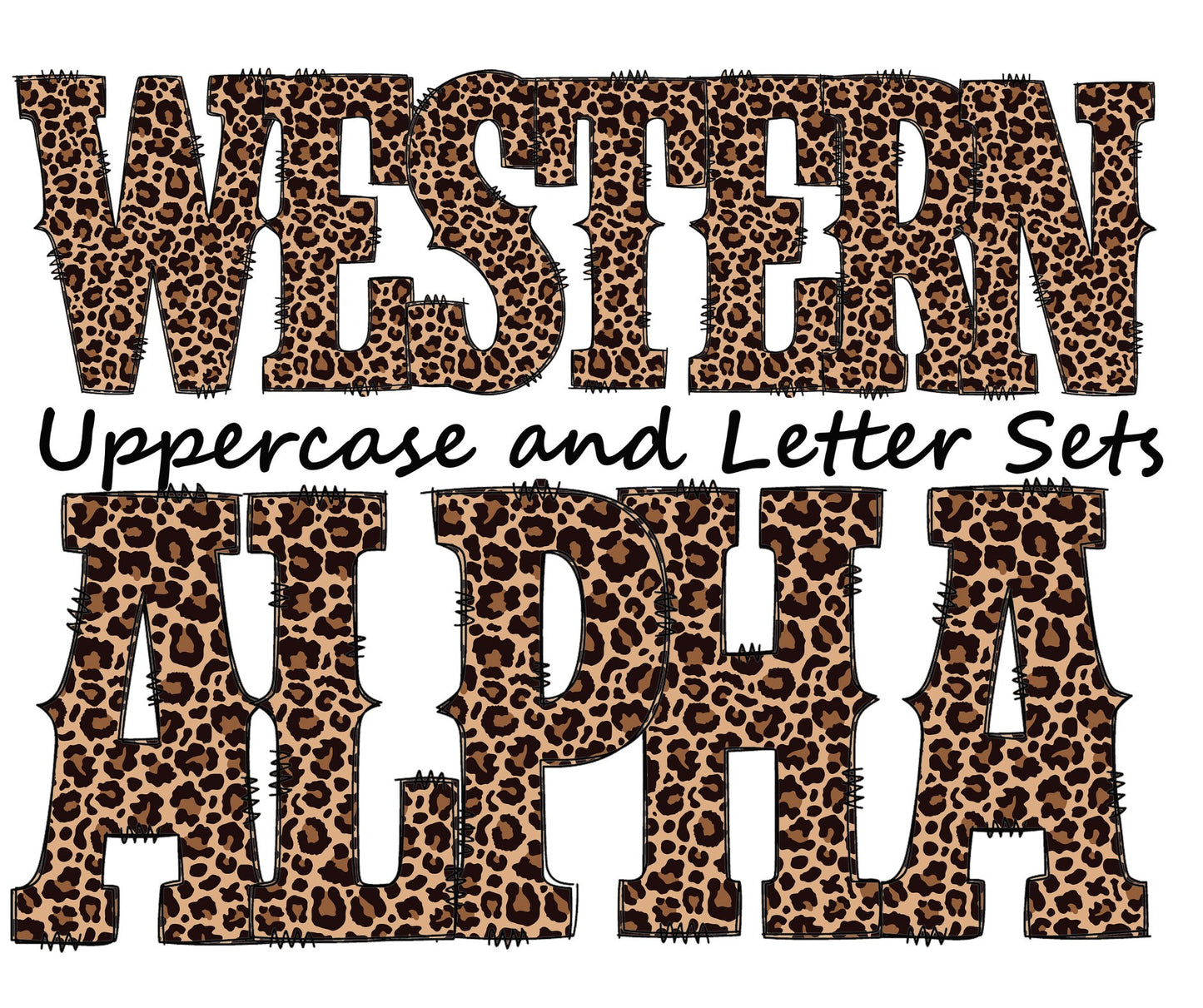 100+ MEGA BUNDLE - Western Doodle Letters! Entire Doodle Uppercase Alphabet, Numbers, Individually Saved PNG, pack, Sublimation letters