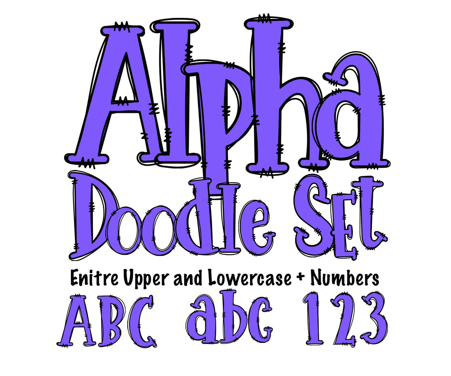 ENTIRE STORE Doodle Letters Bundle ! Get all Past and Future Doodle Letters! Uppercase & Lowercase, Doodle Alphabet Numbers, Sublimation PNG