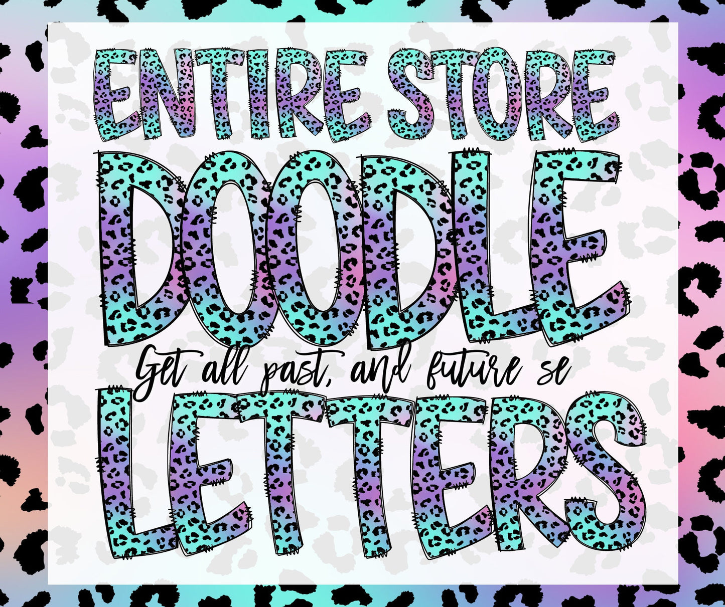 100 MEGA BUNDLE - Leather Varsity Doodle Letters! 100 Uppercase Entire Doodle Alphabet, Numbers Individually Saved PNG, Leather Texture