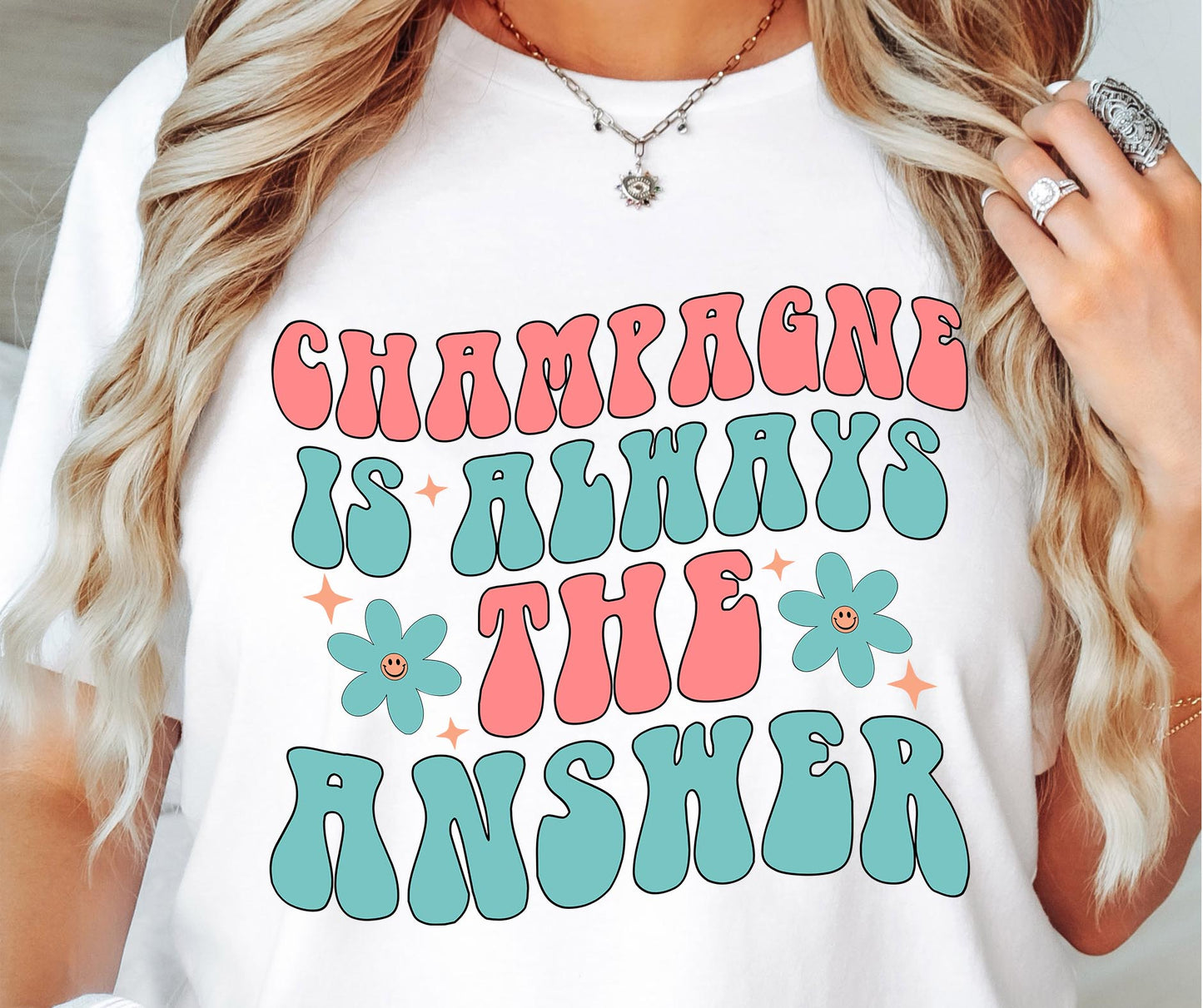 Champagne Is Always The Answer Svg Files, Svg Tshirt, Png and Svg Sublimation Design, Svg Files For Cricut, Silhouette