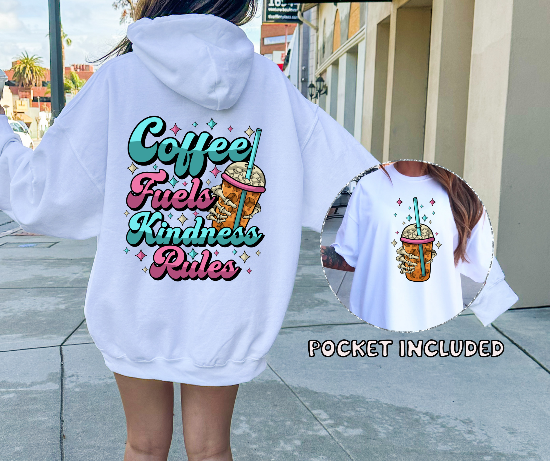 Sublimation PNG Sublimation PNG - Coffee Fuels Kindness Rules T-shirt Png Design, Retro Hippy Sublimation, Sassy Smile 90s Digital Download PNG File, Pocket design-Tumblerwrapdesigns