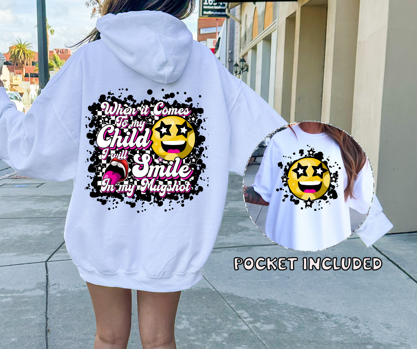 Sublimation PNG Sublimation PNG - When it comes to my child smile for mug shot T-shirt Png Design, Retro Hippy Sublimation, Smile 90s Digital Download PNG File, Pocket design-Tumblerwrapdesigns