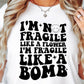 Im Not Fragile Like A Flower Svg Files, Svg Tshirt, Png and Svg Sublimation Design, Svg Files For Cricut, Silhouette