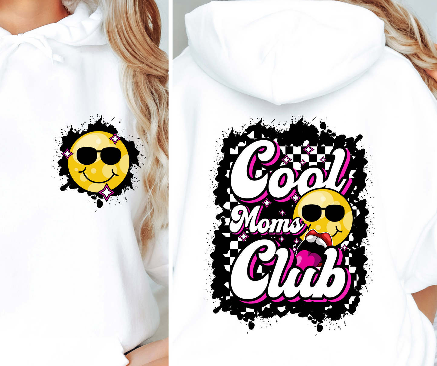 Cool Moms Club T-shirt Png Design, Retro Hippy Sublimation, Smile 90s Digital Download PNG File, Pocket design