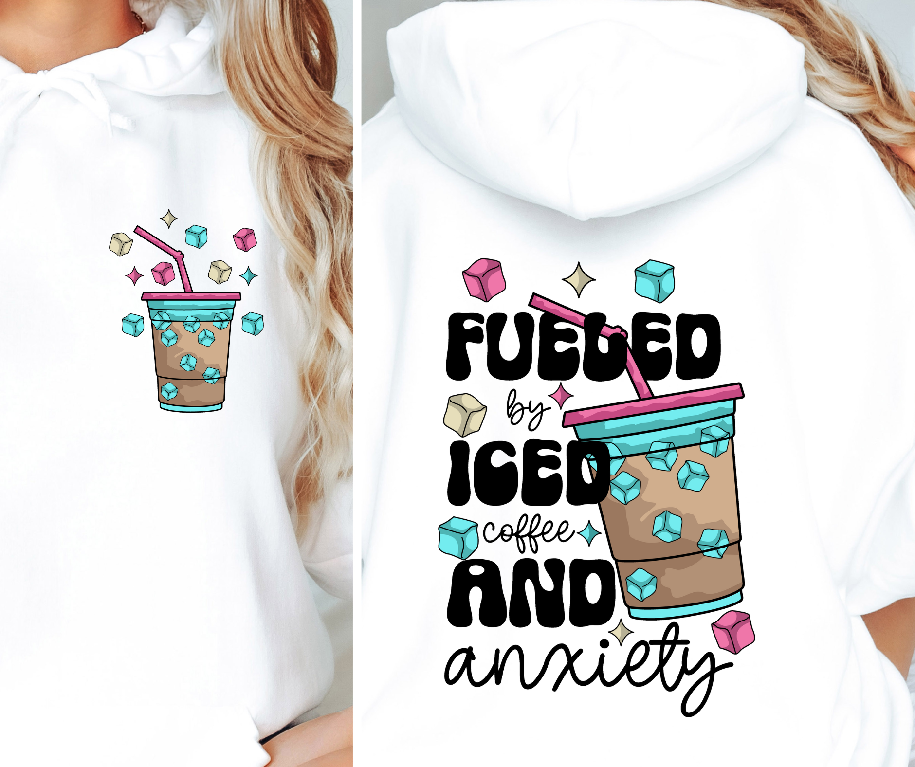 Sublimation PNG Sublimation PNG - Fueled by Iced Coffee and Anxiety T-shirt Png Design, Retro Hippy Sublimation, Sassy Smile 90s Digital Download PNG File, Pocket design-Tumblerwrapdesigns