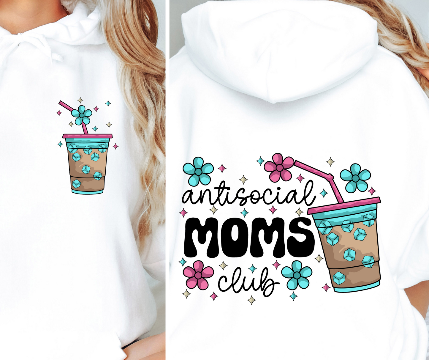 Antisocial Moms Club T-shirt Png Design, Retro Hippy Sublimation, Sassy Smile 90s Digital Download PNG File, Pocket design