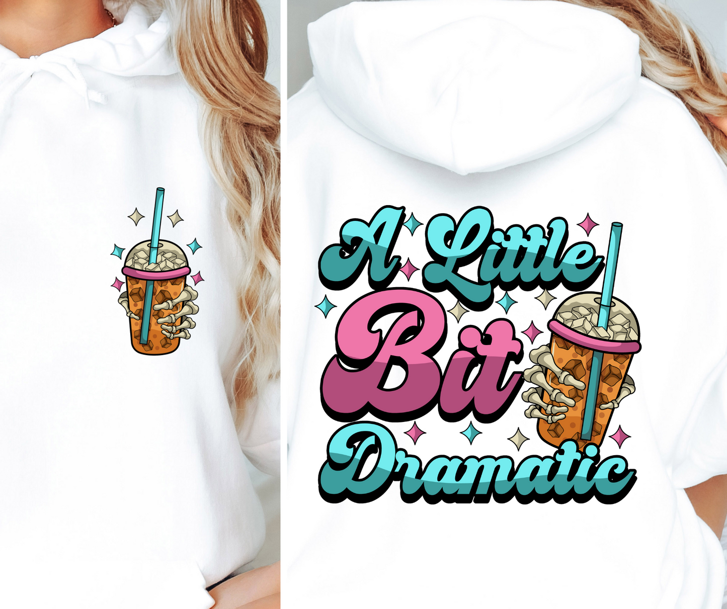 A Little Bit Dramatic  T-shirt Png Design, Retro Hippy Sublimation, Sassy Smile 90s Digital Download PNG File, Pocket design