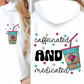 Sublimation PNG Sublimation PNG - Caffeinated and medicated T-shirt Png Design, Retro Hippy Sublimation, Sassy Smile 90s Digital Download PNG File, Pocket design-Tumblerwrapdesigns