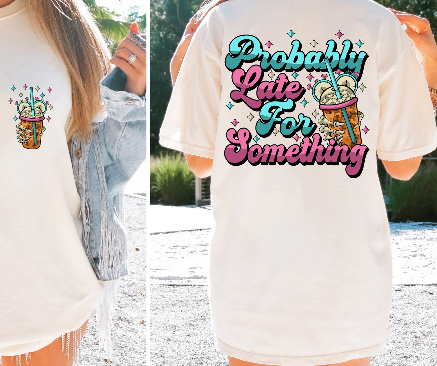 Probably Late for something T-shirt Png Design, Retro Hippy Sublimation, Sassy Smile 90s Digital Download PNG File, Pocket design