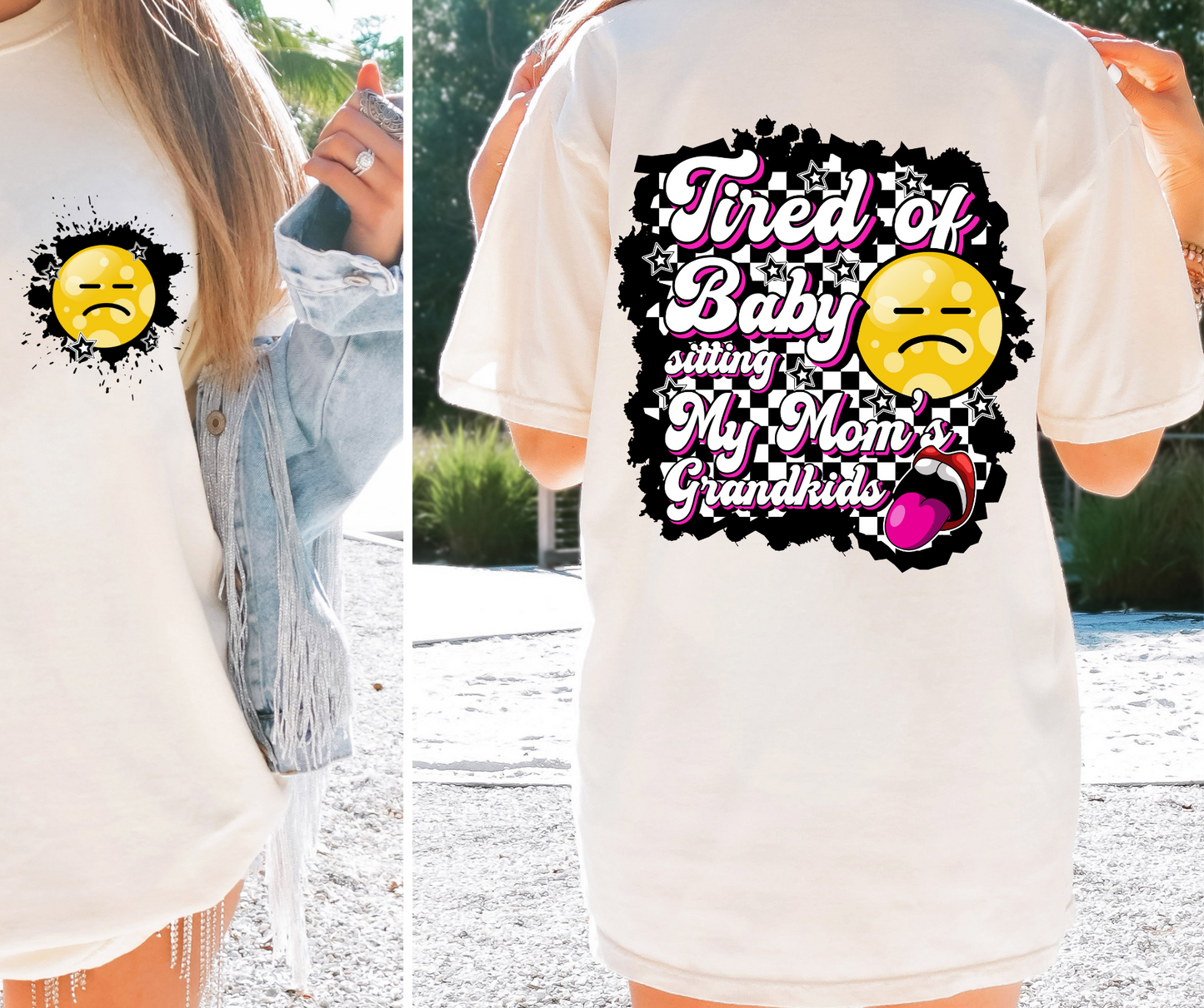 Sublimation PNG Sublimation PNG - Tired of babysitting my moms grandkids T-shirt Png Design, Retro Hippy Sublimation, Smile 90s Digital Download PNG File, Pocket design-Tumblerwrapdesigns