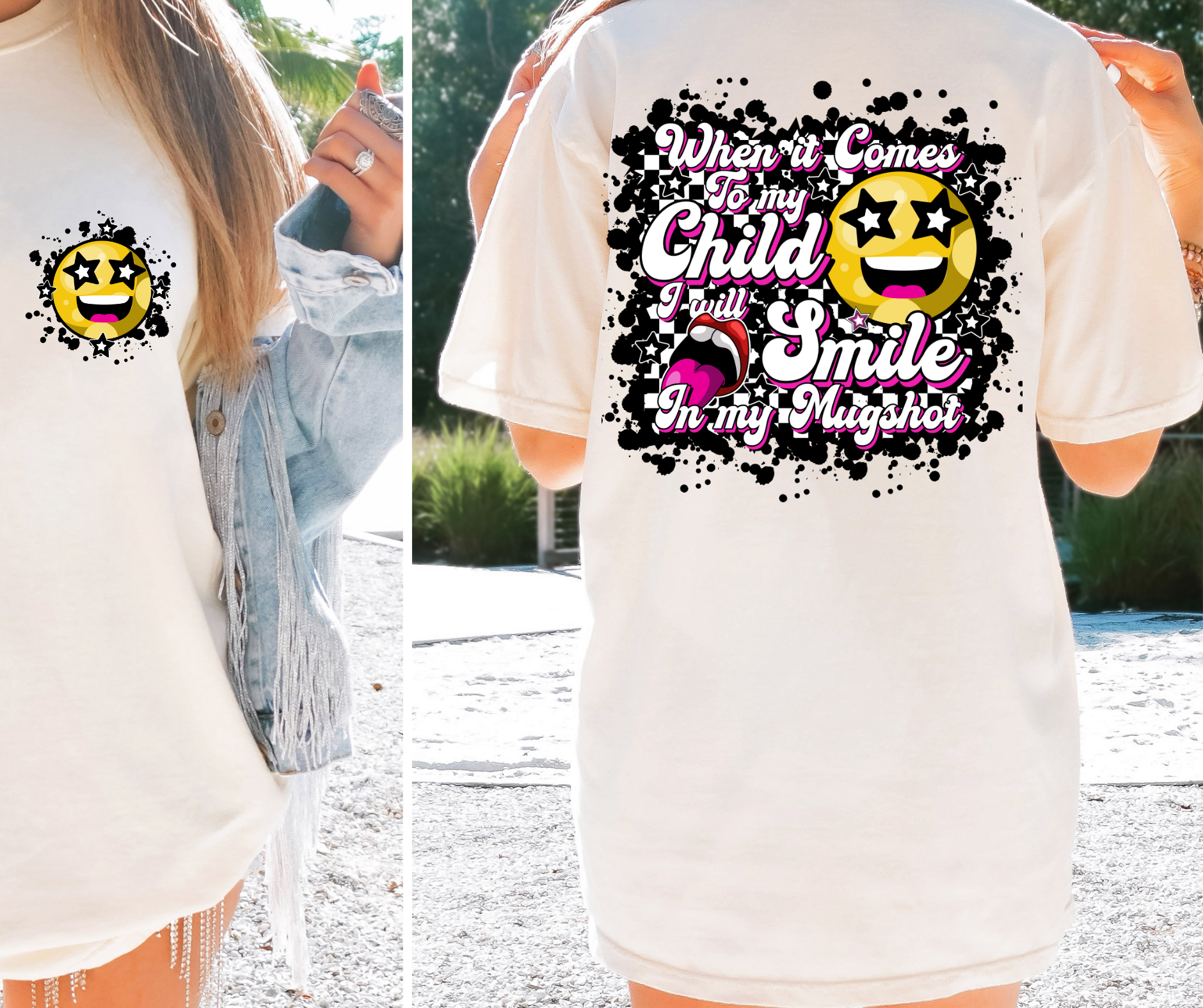 Sublimation PNG Sublimation PNG - When it comes to my child smile for mug shot T-shirt Png Design, Retro Hippy Sublimation, Smile 90s Digital Download PNG File, Pocket design-Tumblerwrapdesigns