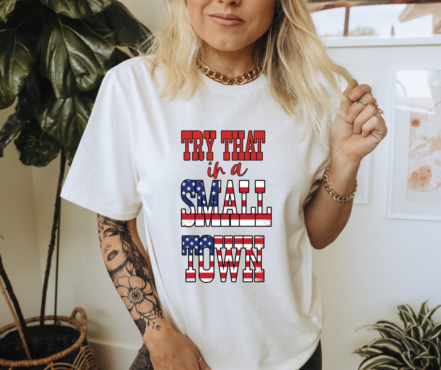 Try that in a small Town Tshirt Png Design, Western Country Sublimation, Conservative Digital Download PNG File, Commercial Use