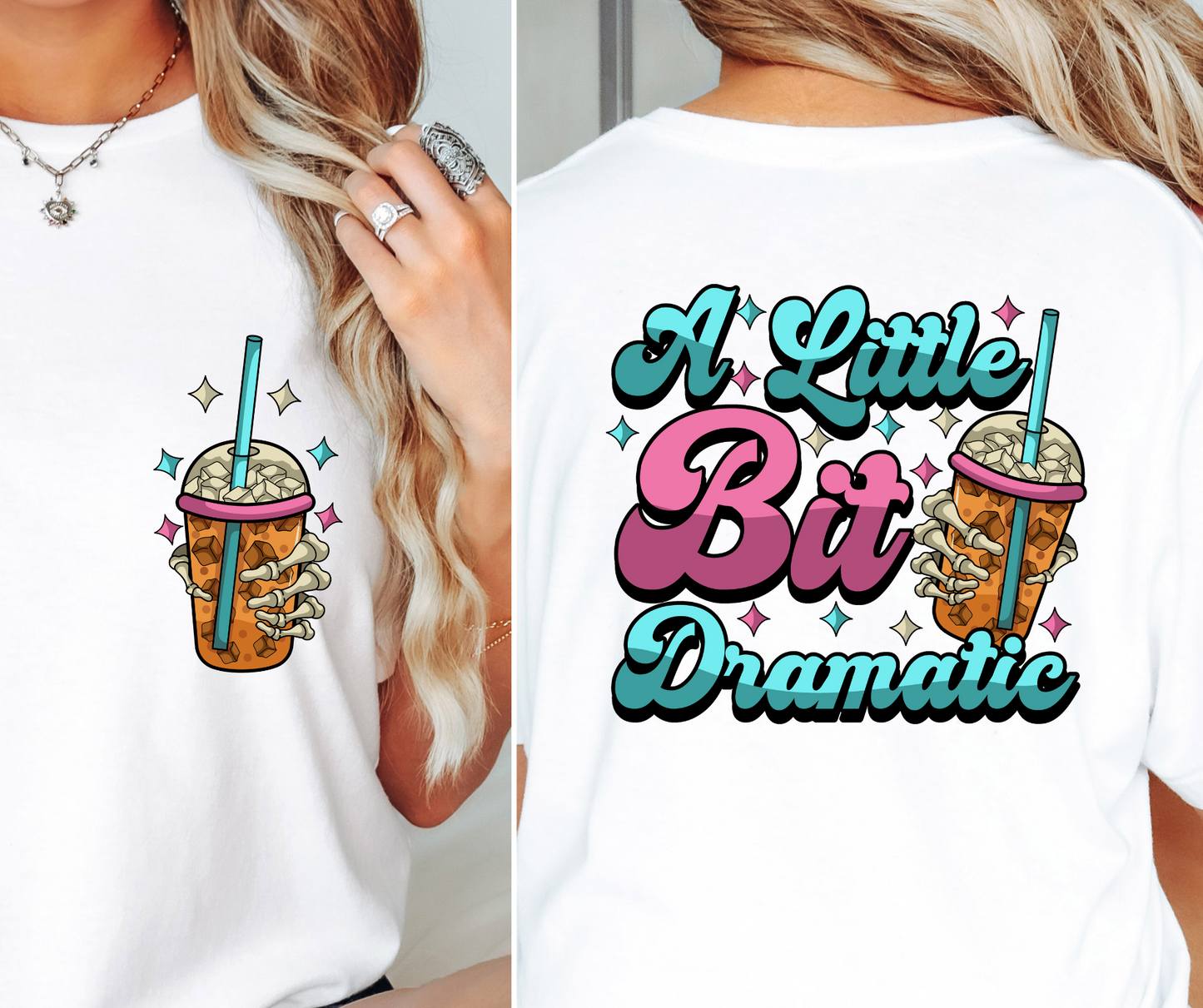 A Little Bit Dramatic  T-shirt Png Design, Retro Hippy Sublimation, Sassy Smile 90s Digital Download PNG File, Pocket design