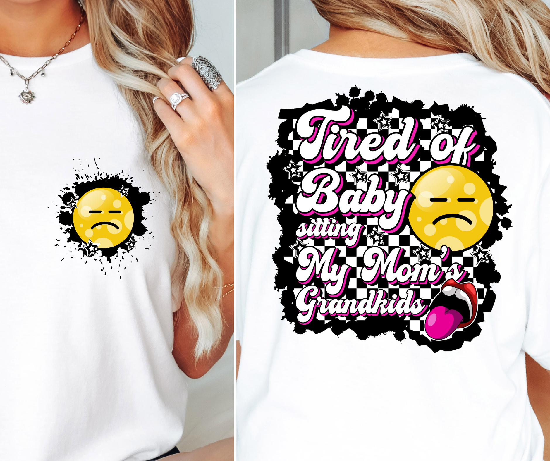 Sublimation PNG Sublimation PNG - Tired of babysitting my moms grandkids T-shirt Png Design, Retro Hippy Sublimation, Smile 90s Digital Download PNG File, Pocket design-Tumblerwrapdesigns