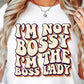 Im Not Bossy Im Boss Lady Svg Files, Svg Tshirt, Png and Svg Sublimation Design, Svg Files For Cricut, Silhouette