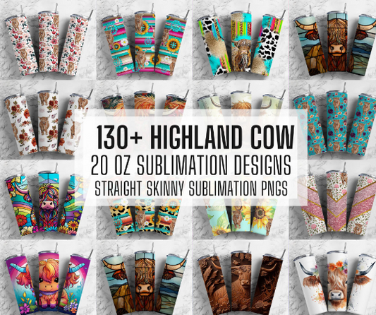 130+ Highland Cow Tumbler Wrap PNG Bundle , Straight Tumbler, Design Bundle, 20oz Straight Tumbler, Country Tumbler Wrap, Digital Download