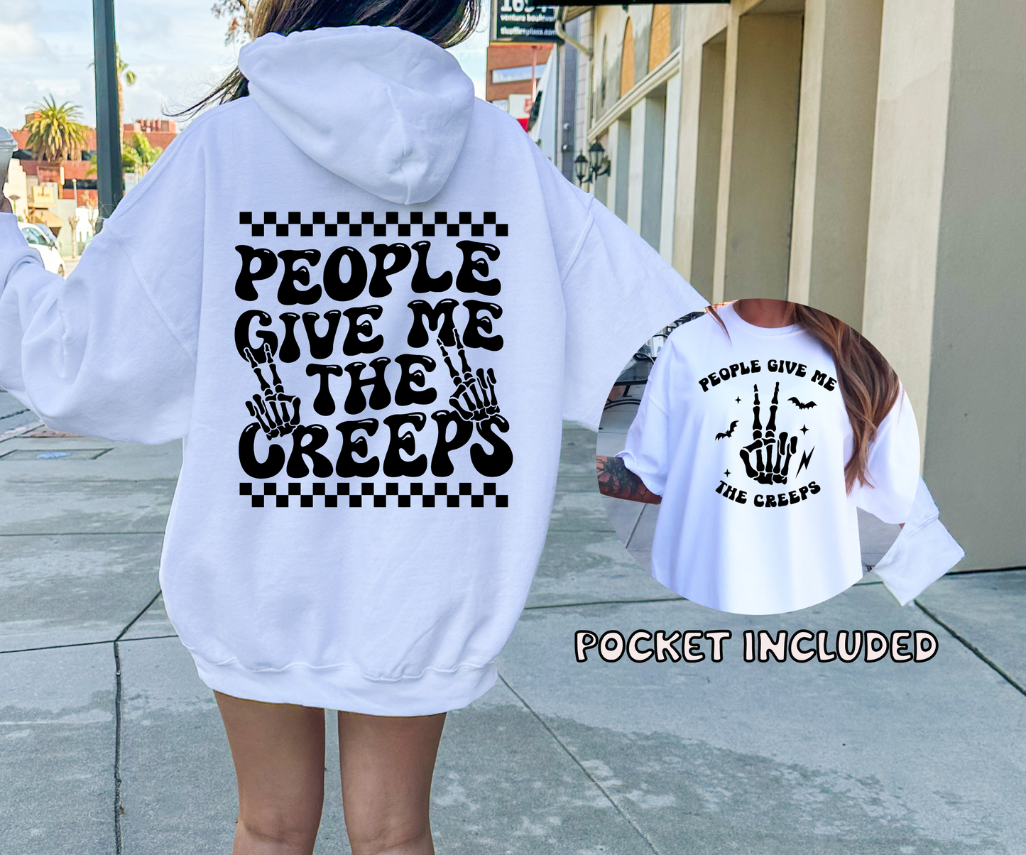 Peolpe give me the creeps T-shirt Svg Png Design, Retro Hippy Sublimation, Mental Health Digital Download PNG File, Svg File, Commercial Use Matching Pocket Front Back