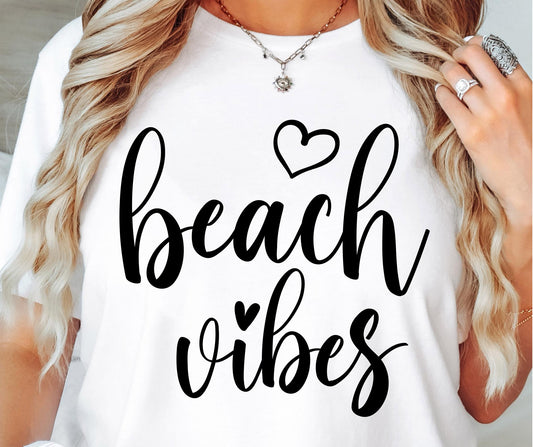 BEACH Vibes  SVG and PNG, Retro Font T-shirt Design, Svg Files For Cricut, Silhouette, Digital Download (1)