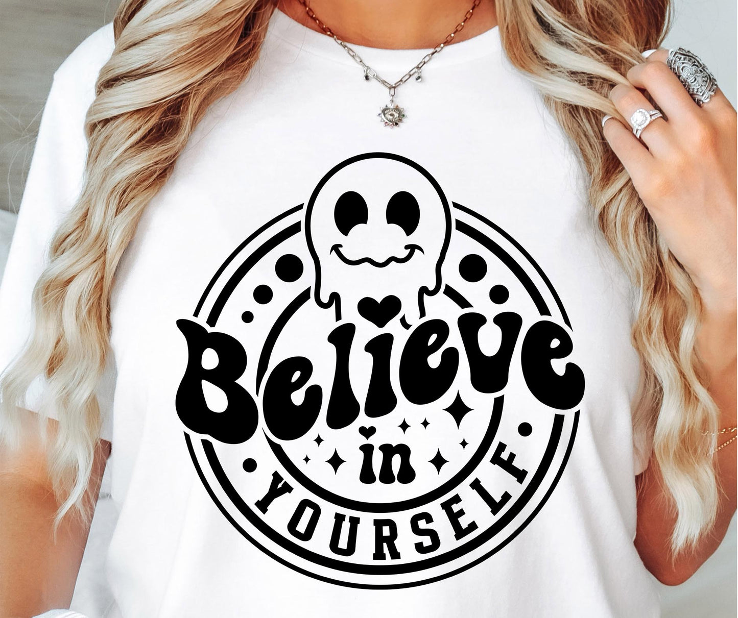 Believe in yourself Svg Png, Round Label  Sublimation Design, Smile Retro Png svg, Inspirational Png, Motivational Quote, Sublimation Design