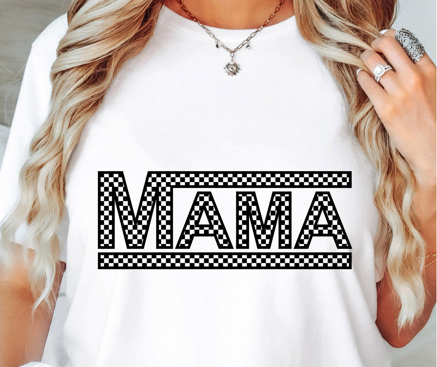 CHECKERED MAMA SVG and PNG, Retro Font T-shirt Design, Svg Files For Cricut, Silhouette, Digital Download (1)