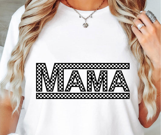 CHECKERED MAMA SVG and PNG, Retro Font T-shirt Design, Svg Files For Cricut, Silhouette, Digital Download