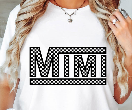 CHECKERED MIMI SVG and PNG, Retro Font T-shirt Design, Svg Files For Cricut, Silhouette, Digital Download (1)