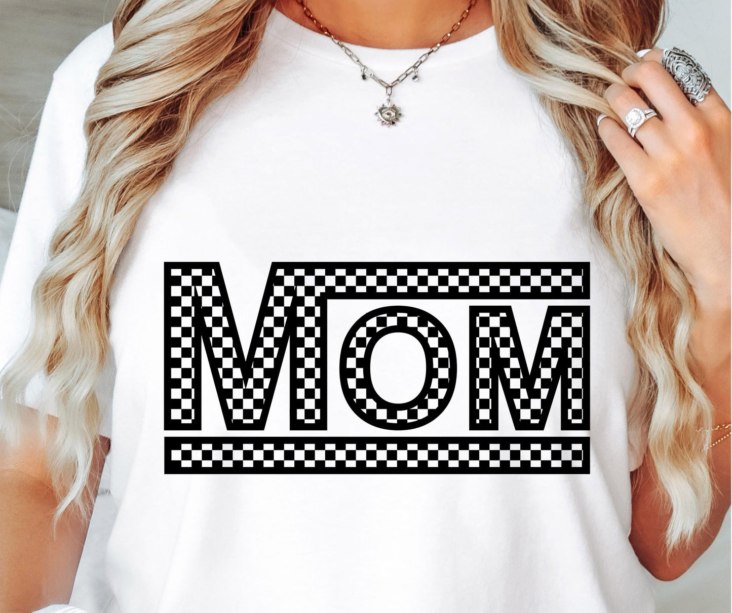 CHECKERED MOM SVG and PNG, Retro Font T-shirt Design, Svg Files For Cricut, Silhouette, Digital Download (1)