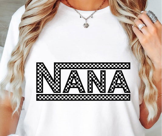 CHECKERED NANA SVG and PNG, Retro Font T-shirt Design, Svg Files For Cricut, Silhouette, Digital Download (1)