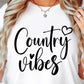 COUNTRY Vibes  SVG and PNG, Retro Font T-shirt Design, Svg Files For Cricut, Silhouette, Digital Download (1)