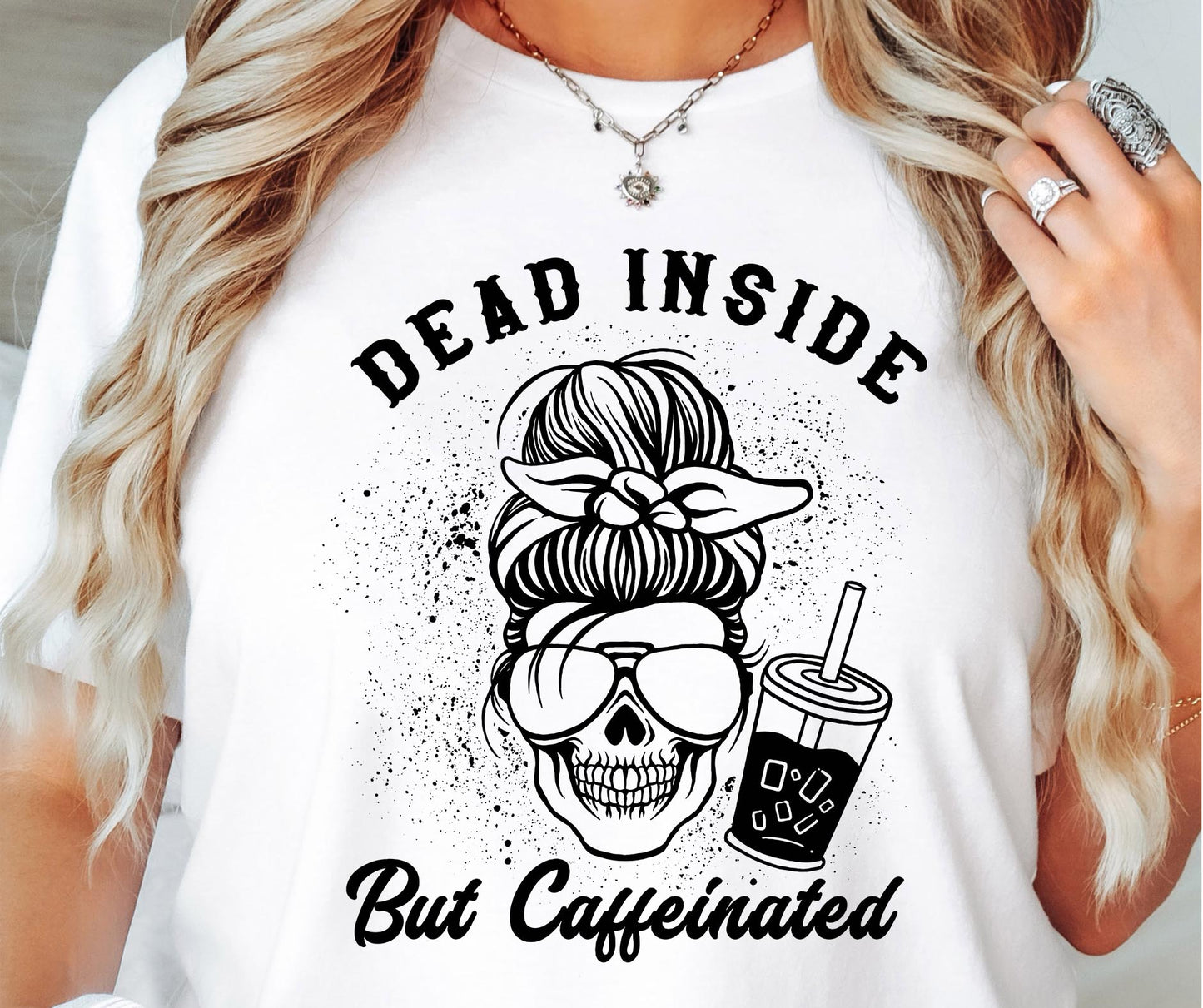 Dead Inside But Caffeinated Ribbon Svg Files, Svg Tshirt, Png and Svg Sublimation Design, Svg Files For Cricut, Silhouette